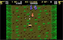 In game image of Ikari Warriors on the Atari 7800.