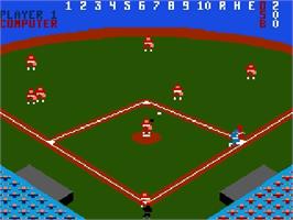 In game image of RealSports Baseball on the Atari 7800.