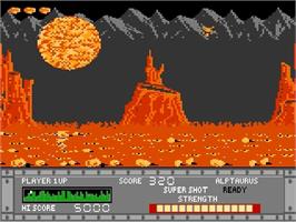 In game image of Sentinel on the Atari 7800.