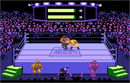 In game image of Title Match Pro Wrestling on the Atari 7800.