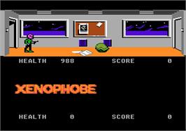 In game image of Xenophobe on the Atari 7800.