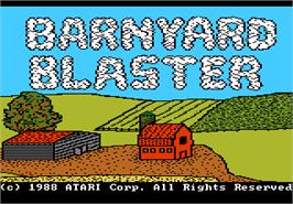 Title screen of Barnyard Blaster on the Atari 7800.