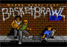 Title screen of Basketbrawl on the Atari 7800.