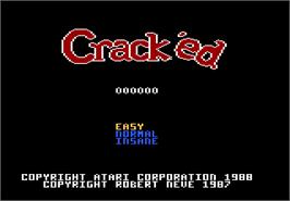 Title screen of Crack'ed on the Atari 7800.