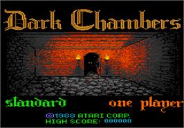 Title screen of Dark Chambers on the Atari 7800.