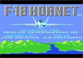 Title screen of F-18 Hornet on the Atari 7800.