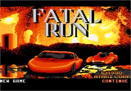 Title screen of Fatal Run on the Atari 7800.