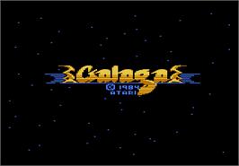 Title screen of Galaga on the Atari 7800.