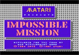 Title screen of Impossible Mission on the Atari 7800.