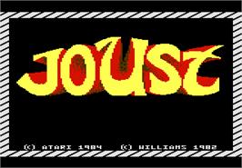Title screen of Joust on the Atari 7800.