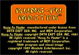 Title screen of Kung-Fu Master on the Atari 7800.