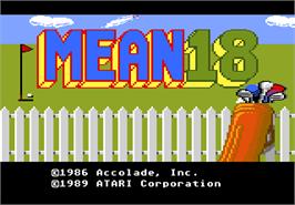 Title screen of Mean 18 Golf on the Atari 7800.
