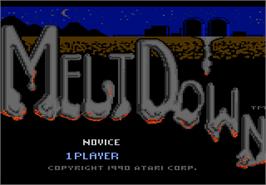 Title screen of Meltdown on the Atari 7800.