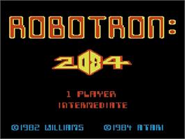 Title screen of Robotron on the Atari 7800.