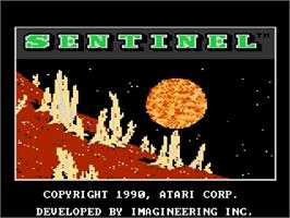 Title screen of Sentinel on the Atari 7800.