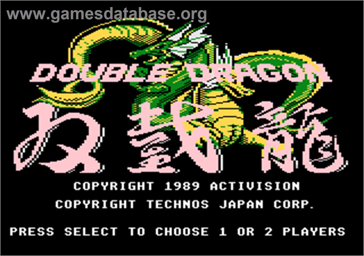 Double Dragon - Atari 7800 - Artwork - Title Screen