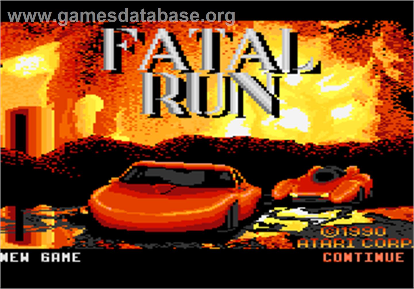 Fatal Run - Atari 7800 - Artwork - Title Screen