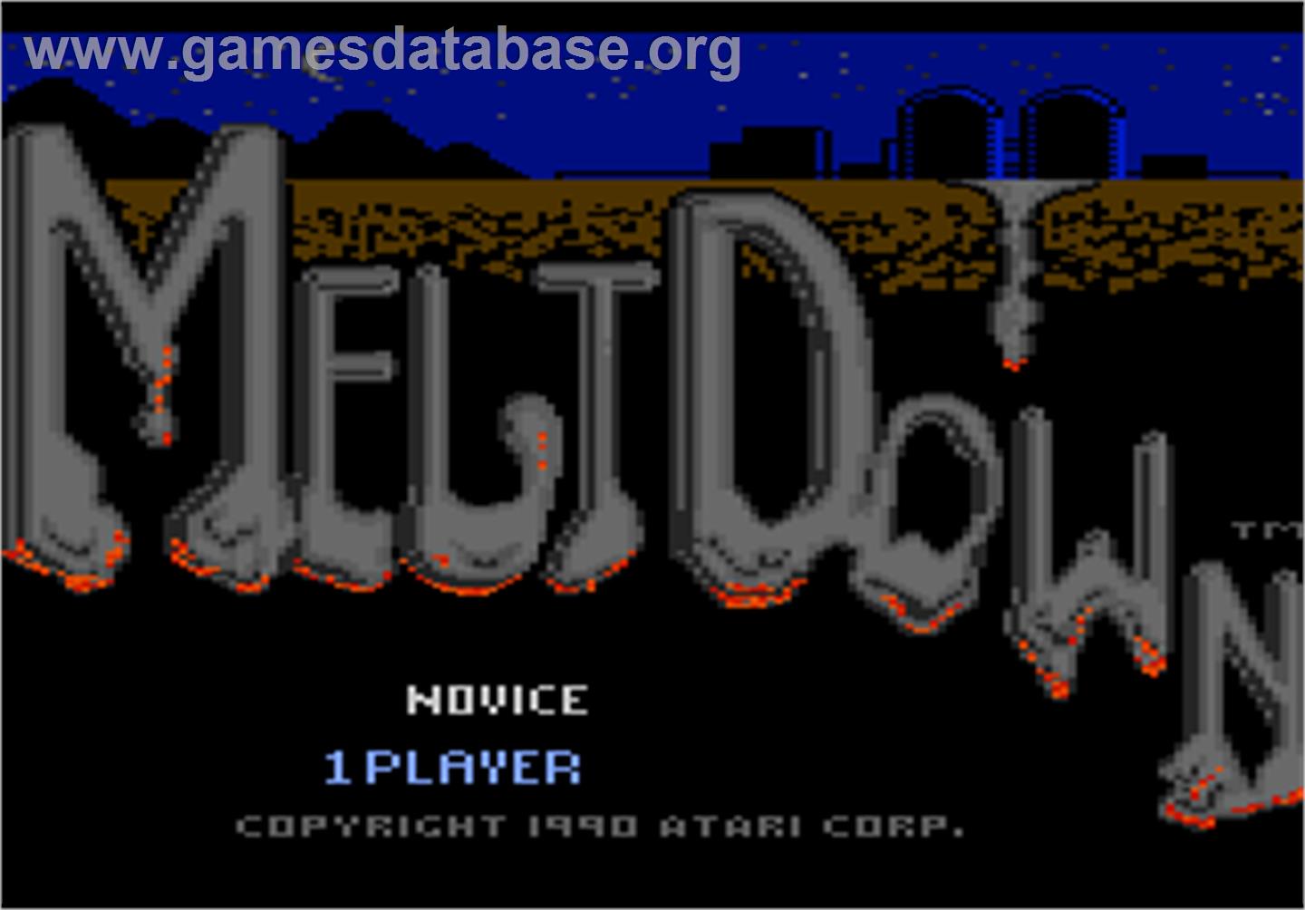 Meltdown - Atari 7800 - Artwork - Title Screen