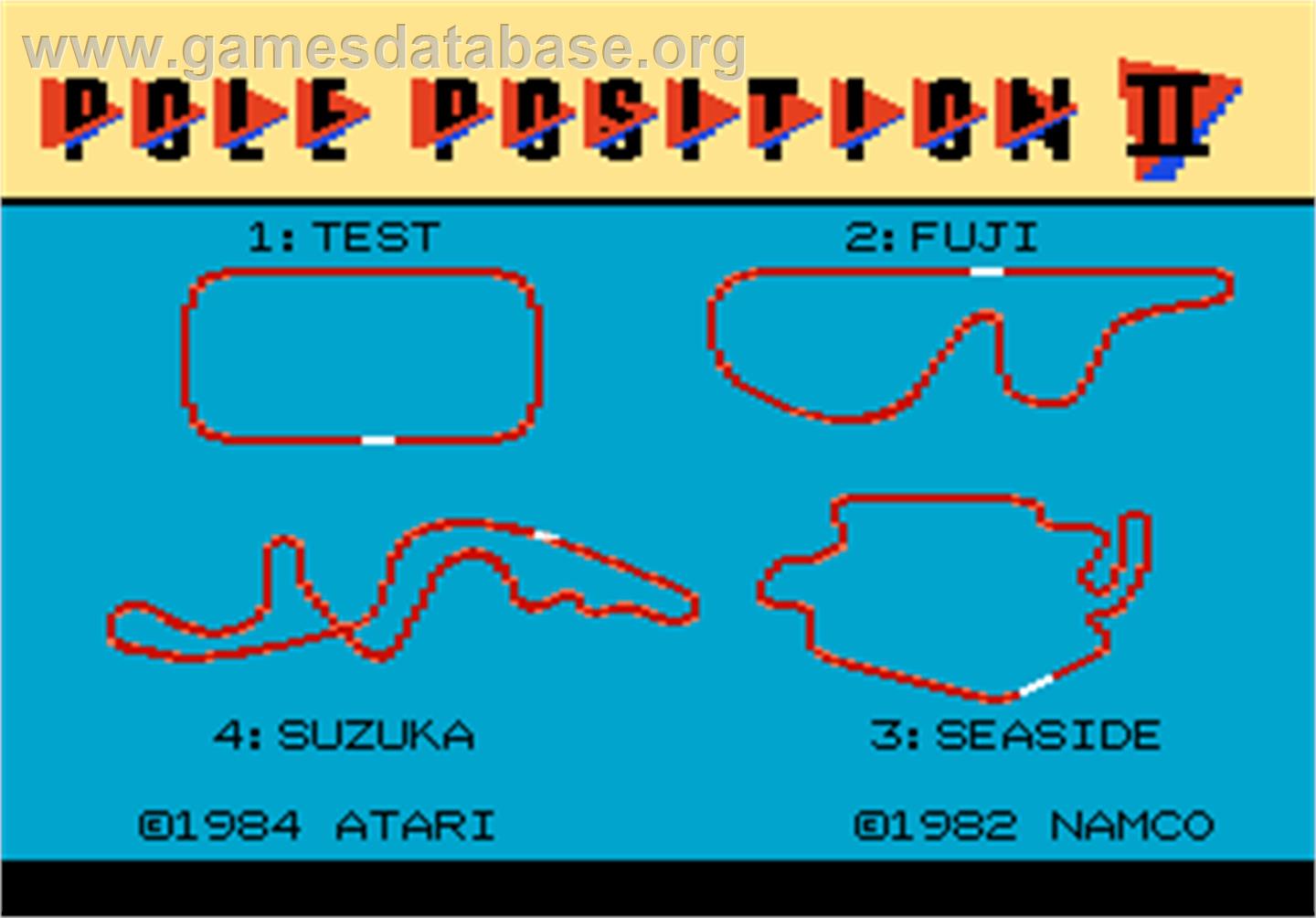 Pole Position II - Atari 7800 - Artwork - Title Screen
