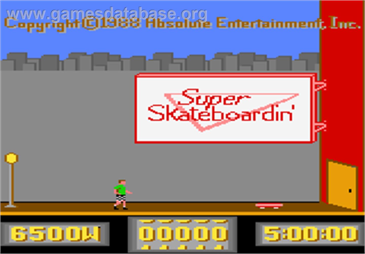 Super Skateboardin' - Atari 7800 - Artwork - Title Screen