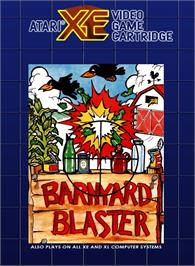 Box cover for Barnyard Blaster on the Atari 8-bit.