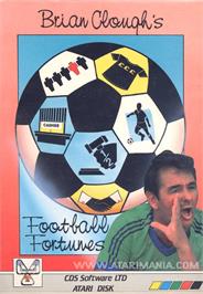 Box cover for Brian Clough's Football Fortunes on the Atari 8-bit.
