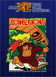 Box cover for Donkey Kong on the Atari 8-bit.