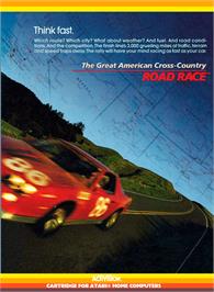 Box cover for Great American Cross-Country Road Race on the Atari 8-bit.