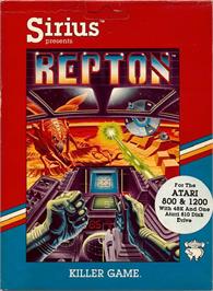 Box cover for Repton on the Atari 8-bit.