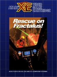 Box cover for Rescue on Fractalus on the Atari 8-bit.