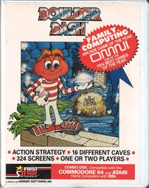 Box cover for Super Boulder Dash on the Atari 8-bit.