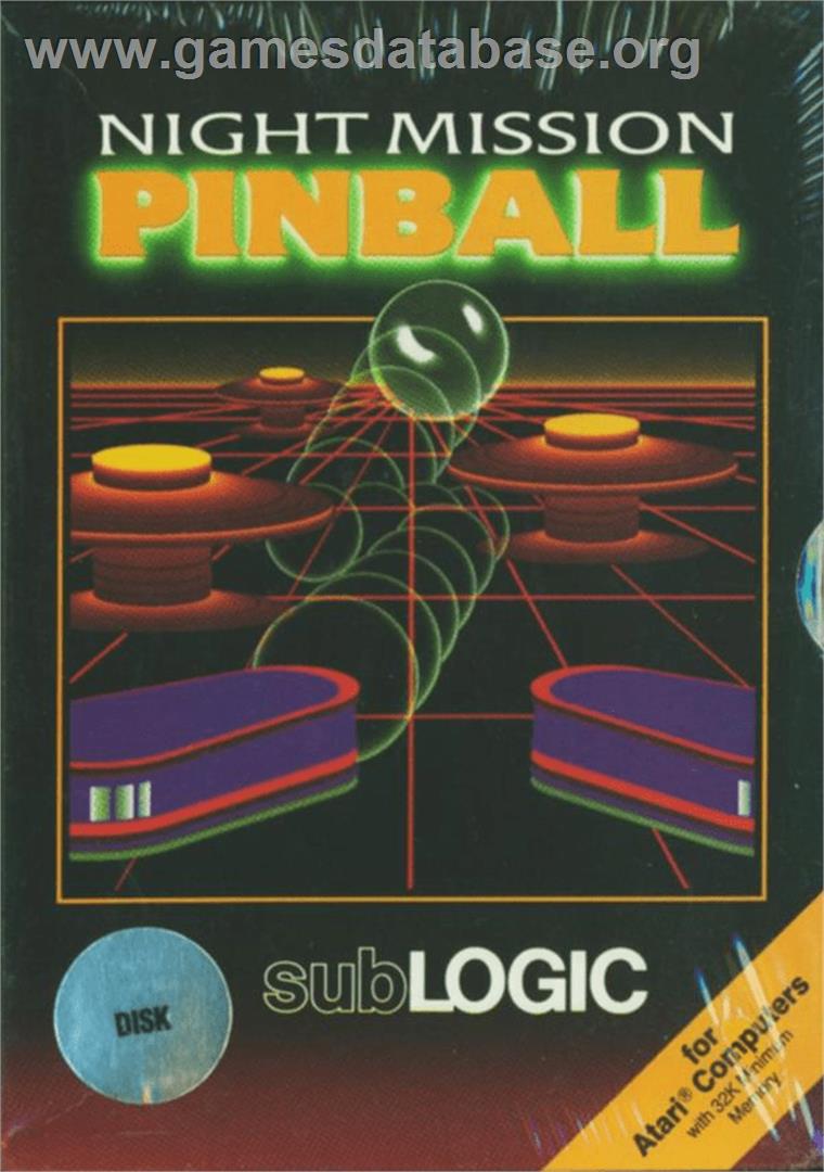 Night Mission Pinball - Atari 8-bit - Artwork - Box