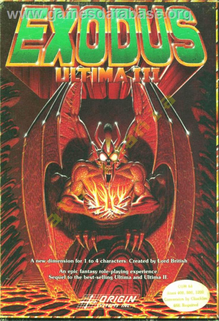 Ultima III: Exodus - Atari 8-bit - Artwork - Box