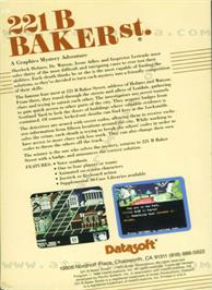 Box back cover for 221 B Baker St. on the Atari 8-bit.