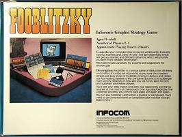 Box back cover for Fooblitzky on the Atari 8-bit.