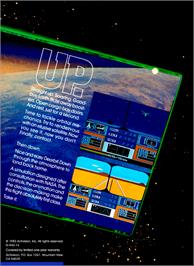 Box back cover for Space Shuttle: A Journey into Space on the Atari 8-bit.