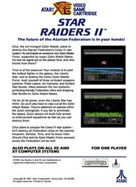 Box back cover for Star Raiders 2 on the Atari 8-bit.