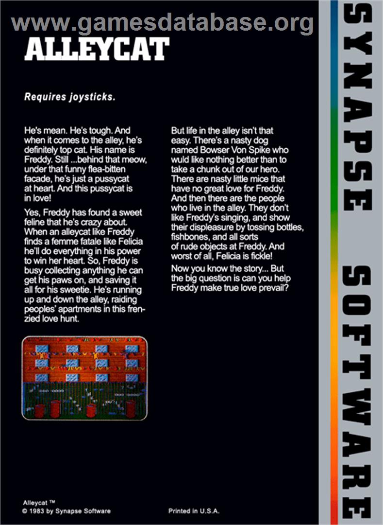 Alley Cat - Atari 8-bit - Artwork - Box Back