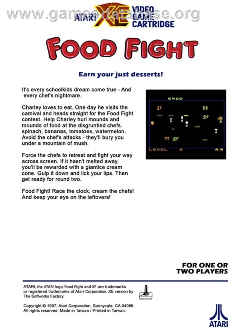 Food Fight - Atari 8-bit - Artwork - Box Back