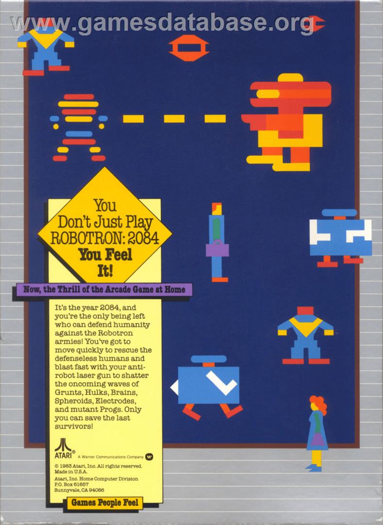 Robotron - Atari 8-bit - Artwork - Box Back