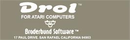Top of cartridge artwork for Drol on the Atari 8-bit.
