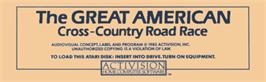 Top of cartridge artwork for Great American Cross-Country Road Race on the Atari 8-bit.