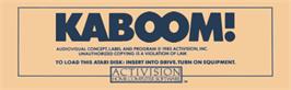 Top of cartridge artwork for Kaboom on the Atari 8-bit.