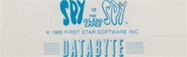Top of cartridge artwork for Spy vs. Spy II: The Island Caper on the Atari 8-bit.