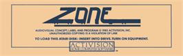 Top of cartridge artwork for Zone Ranger on the Atari 8-bit.