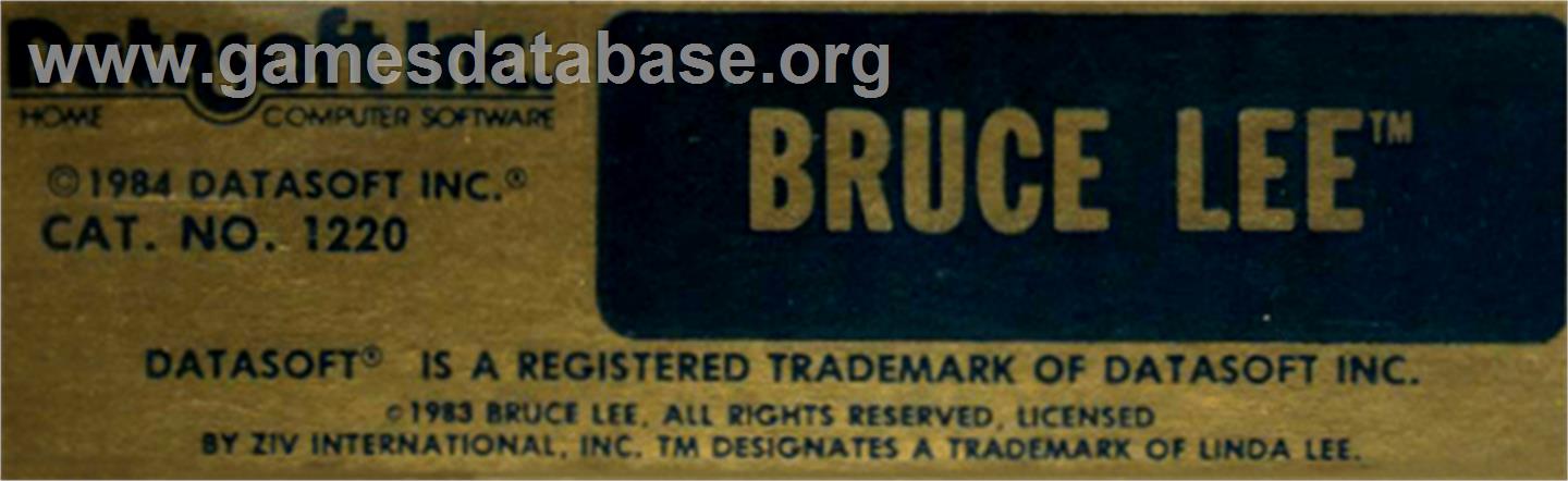 Bruce Lee - Atari 8-bit - Artwork - Cartridge Top