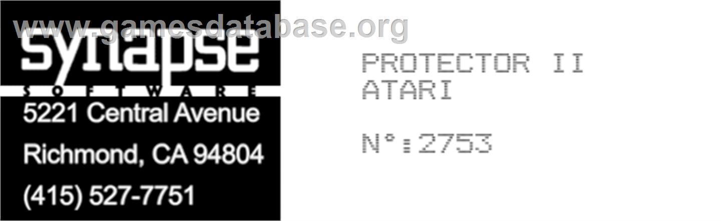 Protector 2 - Atari 8-bit - Artwork - Cartridge Top