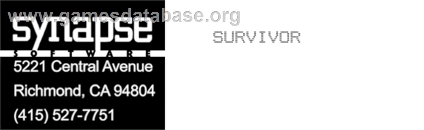 Survivor - Atari 8-bit - Artwork - Cartridge Top