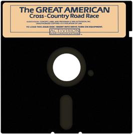Artwork on the Disc for Great American Cross-Country Road Race on the Atari 8-bit.