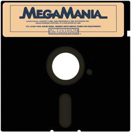 Artwork on the Disc for Megamania on the Atari 8-bit.